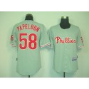 Phillies #58 Jonathan Papelbon Grey Cool Base Stitched Jersey