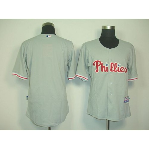Phillies Blank Grey Cool Base Stitched Jersey