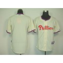 Phillies Blank Cream Cool Base Stitched Jersey