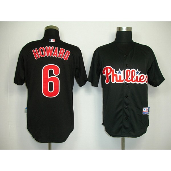 Phillies #6 Ryan Howard Black Stitched Jersey