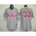 Phillies #33 Cliff Lee Grey Stitched Jersey