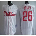 Phillies #26 Chase Utley White(Red Strip) Vest Style Stitched Jersey