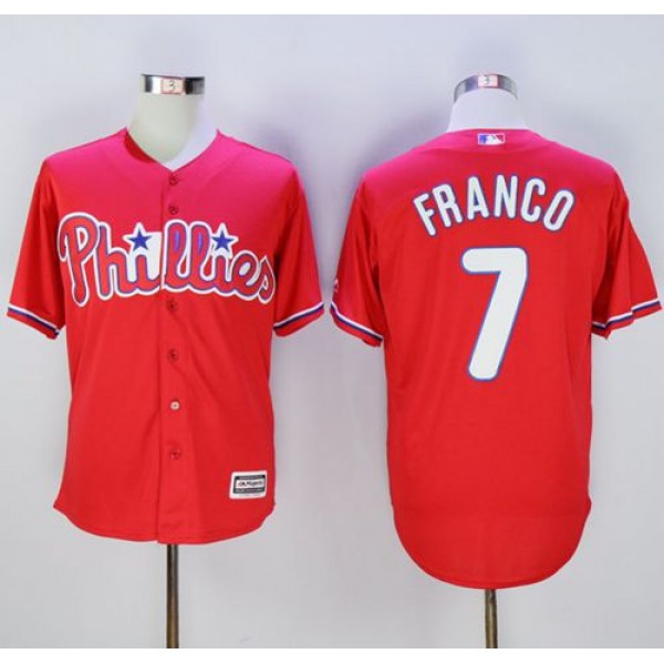 Phillies #7 Maikel Franco Red New Cool Base Stitched Jersey