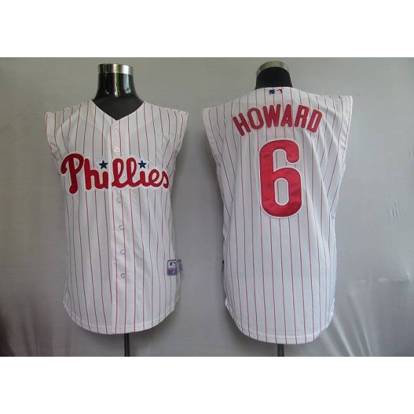 Phillies #6 Ryan Howard White(Red Strip) Vest Style Stitched Jersey