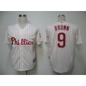 Phillies #9 Domoic Brown White Red Strip Stitched Jersey