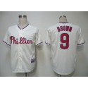 Phillies #9 Domoic Brown Cream Cool Base Stitched Jersey