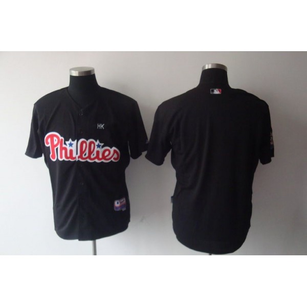 Phillies Blank Stitched Black Jersey