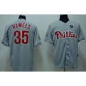 Phillies #35 Colbert Hamels Stitched Grey Jersey