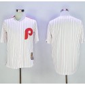 Phillies Blank White(Red Strip) Cooperstown Stitched Jersey