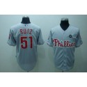 Phillies #51 Carlos Ruiz Stitched Grey Jersey