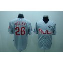 Phillies #26 Chase Utley Stitched Grey Jersey