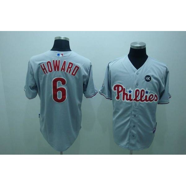 Phillies #6 Ryan Howard Stitched Grey Jersey