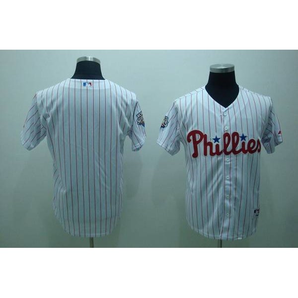 Phillies Blank Stitched White Red Strip Jersey