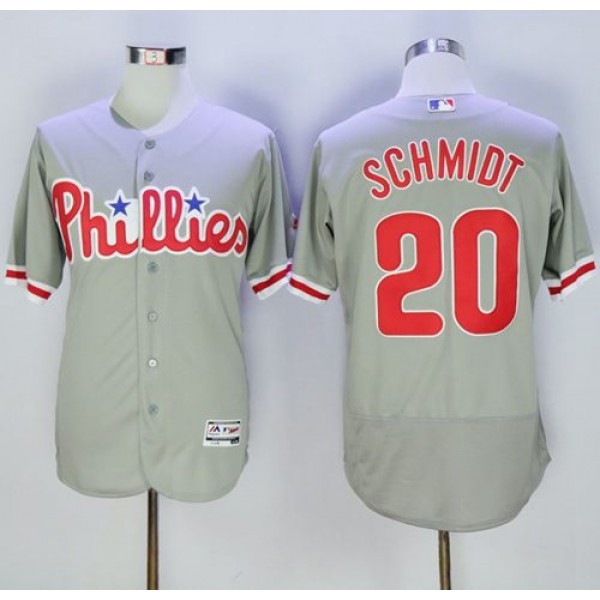 Phillies #20 Mike Schmidt Grey Flexbase Authentic Collection Stitched Jersey