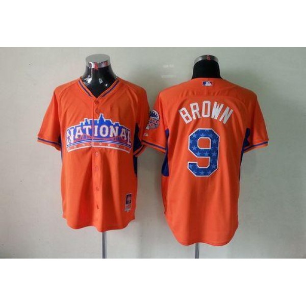 Phillies #9 Domonic Brown Orange All-Star 2013 National League Stitched Jersey