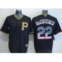 Pirates #22 Andrew McCutchen Black USA Flag Fashion Stitched Jersey