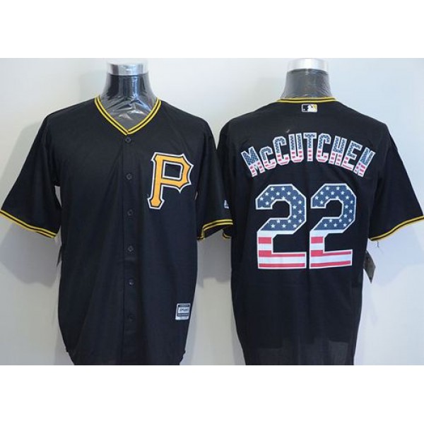 Pirates #22 Andrew McCutchen Black USA Flag Fashion Stitched Jersey