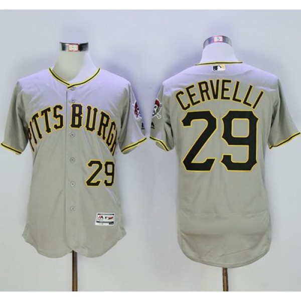 Pirates #29 Francisco Cervelli Grey Flexbase Authentic Collection Stitched Jersey