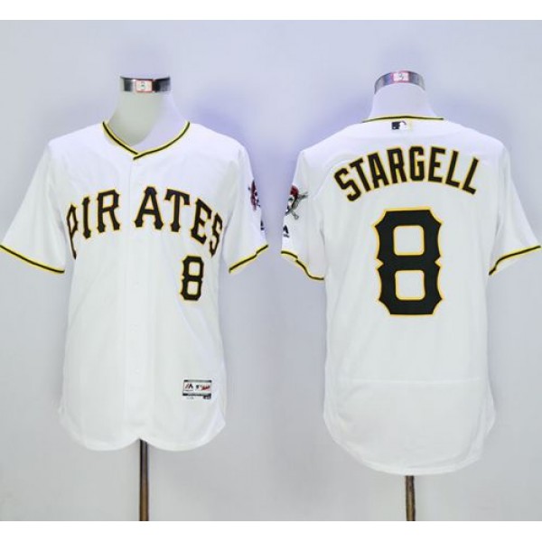 Pirates #8 Willie Stargell White Flexbase Authentic Collection Stitched Jersey