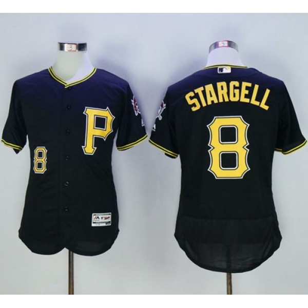 Pirates #8 Willie Stargell Black Flexbase Authentic Collection Stitched Jersey