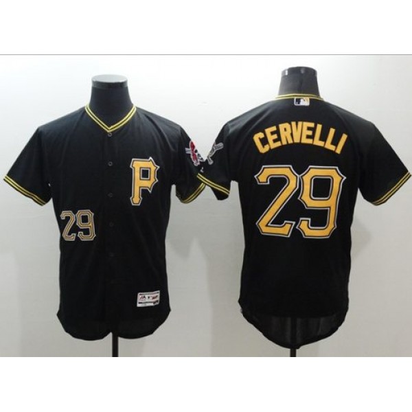 Pirates #29 Francisco Cervelli Black Flexbase Authentic Collection Stitched Jersey