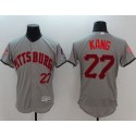 Pirates #27 Jung-Ho Kang Grey Fashion Stars Stripes Flexbase Authentic Stitched Jersey