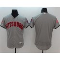 Pirates Blank Grey Fashion Stars Stripes Flexbase Authentic Stitched Jersey