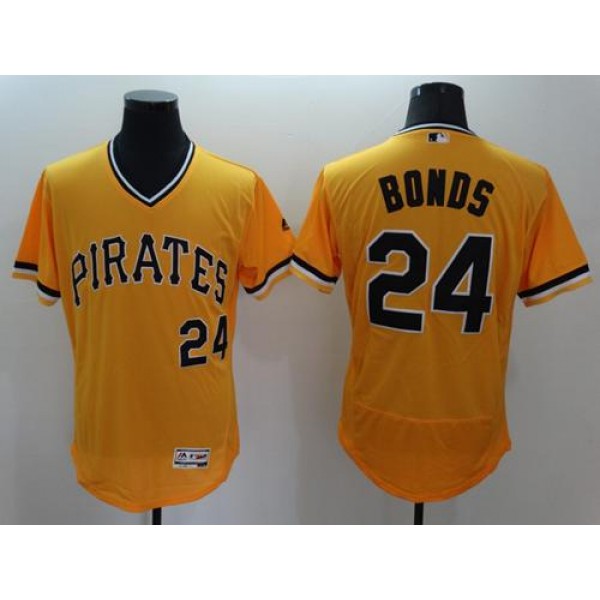 Pirates #24 Barry Bonds Gold Flexbase Authentic Collection Cooperstown Stitched Jersey
