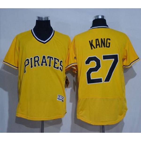 Pirates #27 Jung-Ho Kang Gold Flexbase Authentic Collection Cooperstown Stitched Jersey