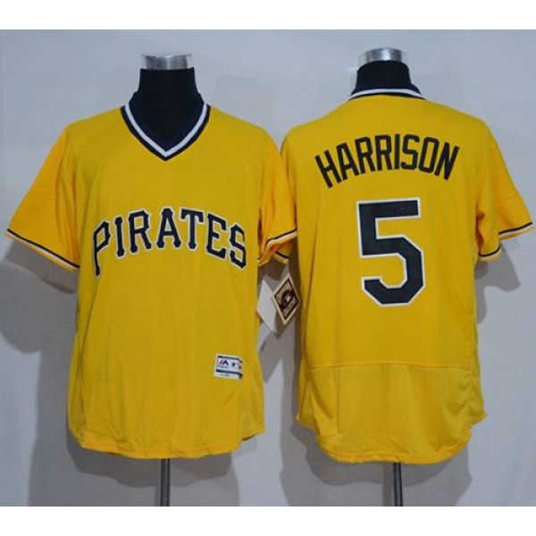 Pirates #5 Josh Harrison Gold Flexbase Authentic Collection Cooperstown Stitched Jersey