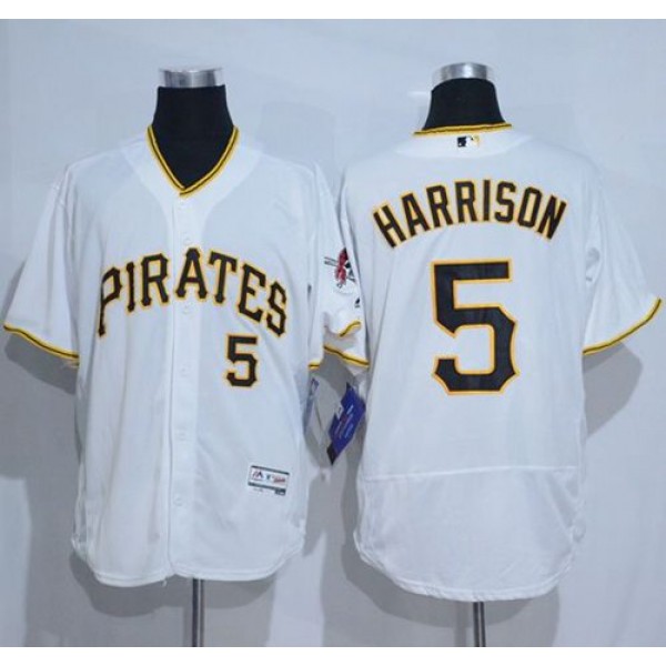 Pirates #5 Josh Harrison White Flexbase Authentic Collection Stitched Jersey
