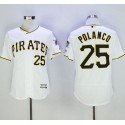 Pirates #25 Gregory Polanco White Flexbase Authentic Collection Stitched Jersey
