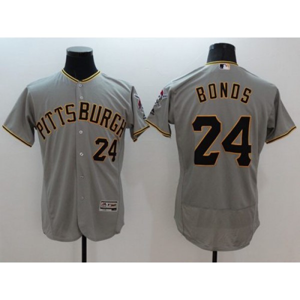 Pirates #24 Barry Bonds Grey Flexbase Authentic Collection Stitched Jersey