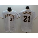 Pirates #21 Roberto Clemente White Flexbase Authentic Collection Stitched Jersey