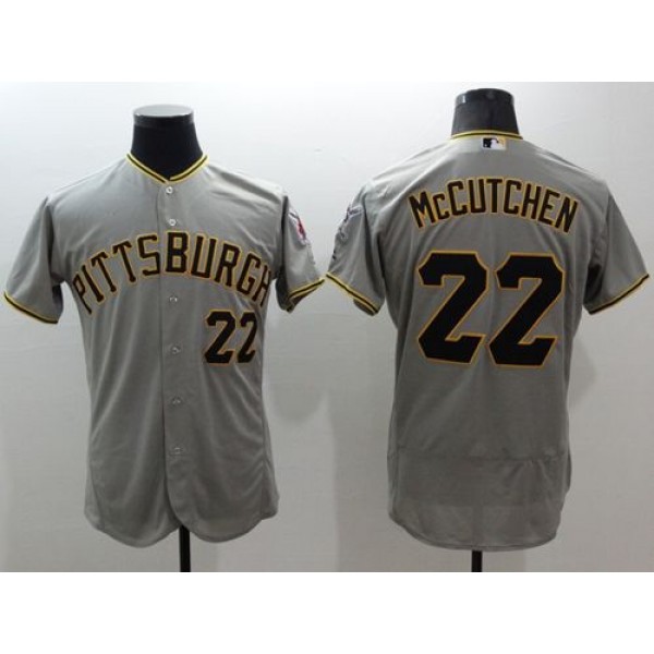 Pirates #22 Andrew McCutchen Grey Flexbase Authentic Collection Stitched Jersey
