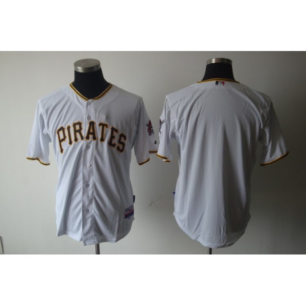Pirates Blank White Cool Base Stitched Jersey