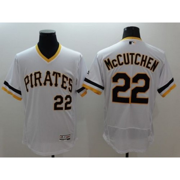 Pirates #22 Andrew McCutchen White Flexbase Authentic Collection Cooperstown Stitched Jersey
