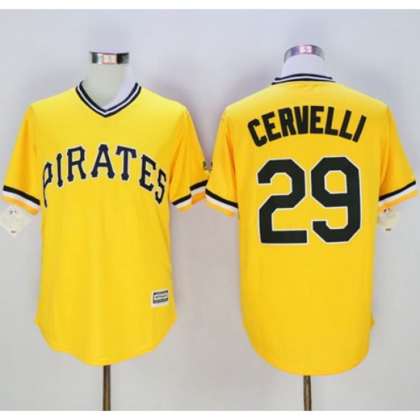 Pirates #29 Francisco Cervelli Gold New Cool Base Stitched Jersey
