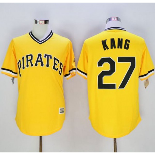 Pirates #27 Jung-Ho Kang Gold New Cool Base Stitched Jersey