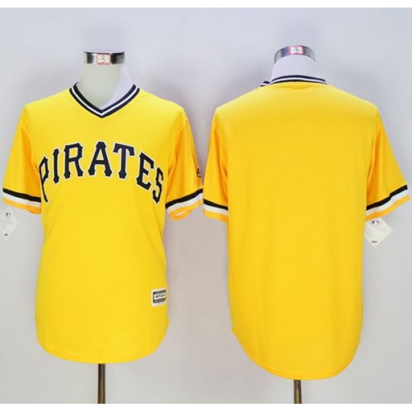 Pirates Blank Gold New Cool Base Stitched Jersey