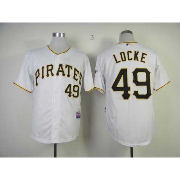 Pirates #49 Jeff Locke White Cool Base Stitched Jersey