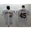 Pirates #45 Gerrit Cole White Flexbase Authentic Collection Stitched Jersey
