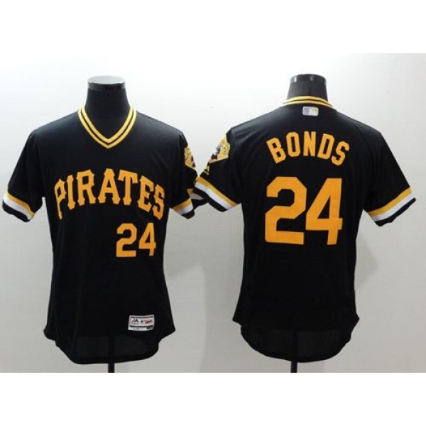 Pirates #24 Barry Bonds Black Flexbase Authentic Collection Cooperstown Stitched Jersey