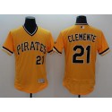 Pirates #21 Roberto Clemente Gold Flexbase Authentic Collection Cooperstown Stitched Jersey