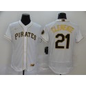 Pittsburgh Pirates #21 Roberto Clemente White Golden Flex Base Stitched Jersey