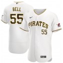 Pittsburgh Pirates White #55 Josh Bell Flex Base Stitched Jersey