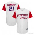 Puerto Rico Baseball #21 Roberto Clemente World Game Classic Baseball Jersey