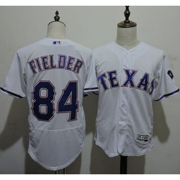 Rangers #84 Prince Fielder White Flexbase Authentic Collection Stitched Jersey