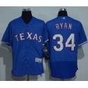 Rangers #34 Nolan Ryan Blue Flexbase Authentic Collection Stitched Jersey
