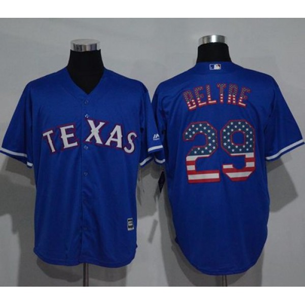 Rangers #29 Adrian Beltre Blue USA Flag Fashion Stitched Jersey